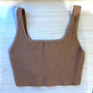 Aritizia Crop Top in Tan/Beige